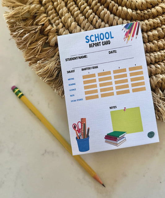 Pretend Play Notepad - school report card