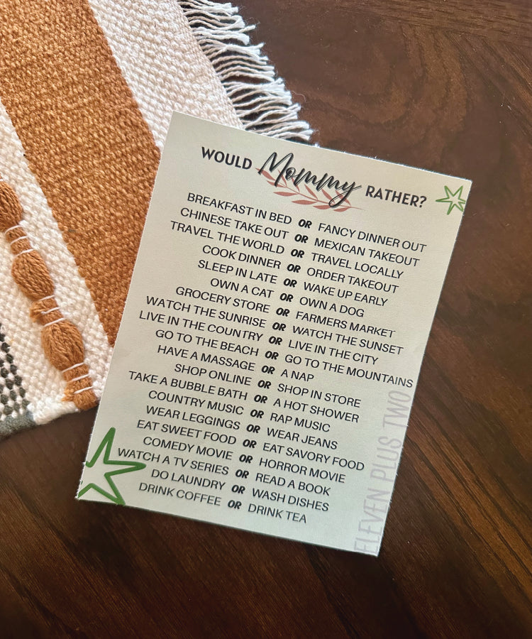 Baby Shower Game - would mommy rather?